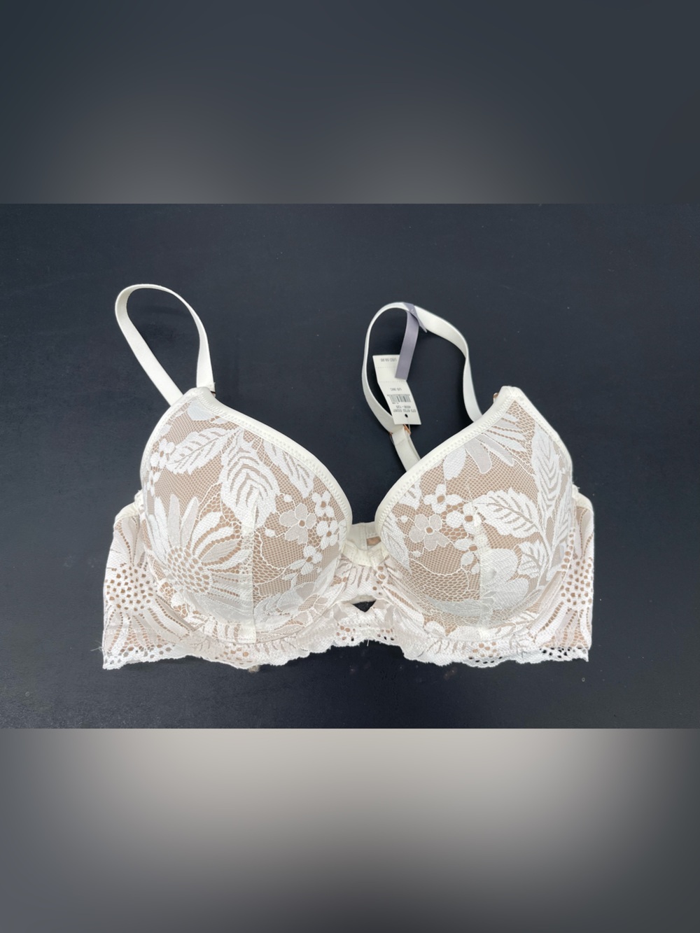 aerie Cream Lace Floral Balconette Bra